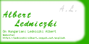albert ledniczki business card